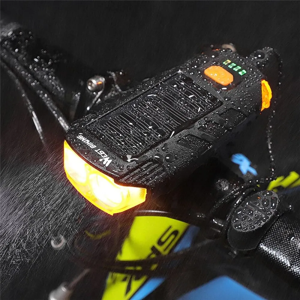 2000mah Solar Power Bicycle Light Usb Rechargeable Led Cycling