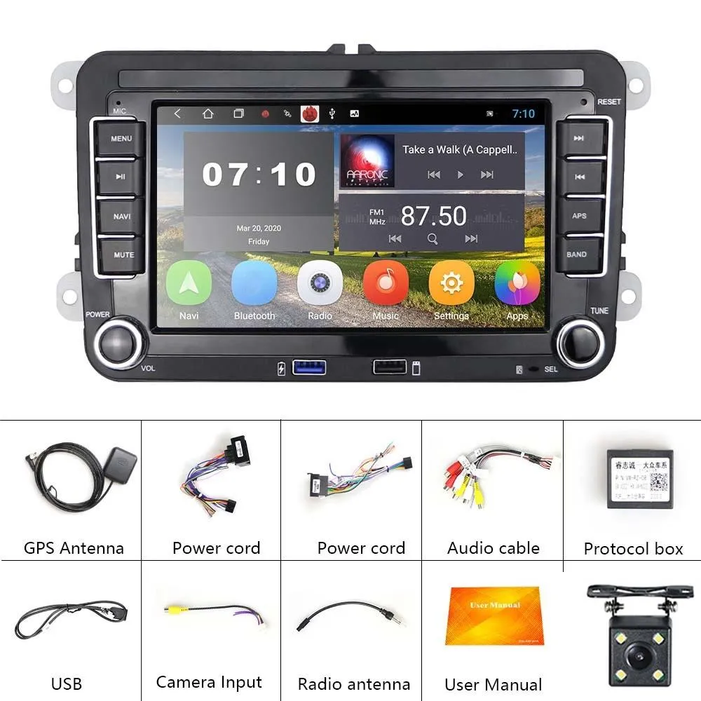 7 Inch Android Car Multimedia Player With Navigation Bluetooth Reversing Camera - Fits Volkswagen - Android 10.0 - 1   16G - Standard   4Lights