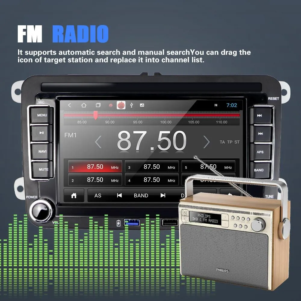 7 Inch Android Car Multimedia Player With Navigation Bluetooth Reversing Camera - Fits Volkswagen - Android 10.0 - 1   16G - Standard   4Lights