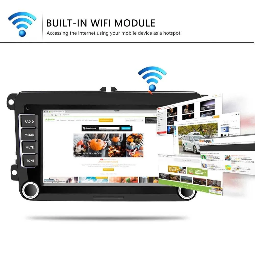 7 Inch Android Car Navigation Player For Volkswagen - 2   32G Wireless Carplay 12 Lights Camera