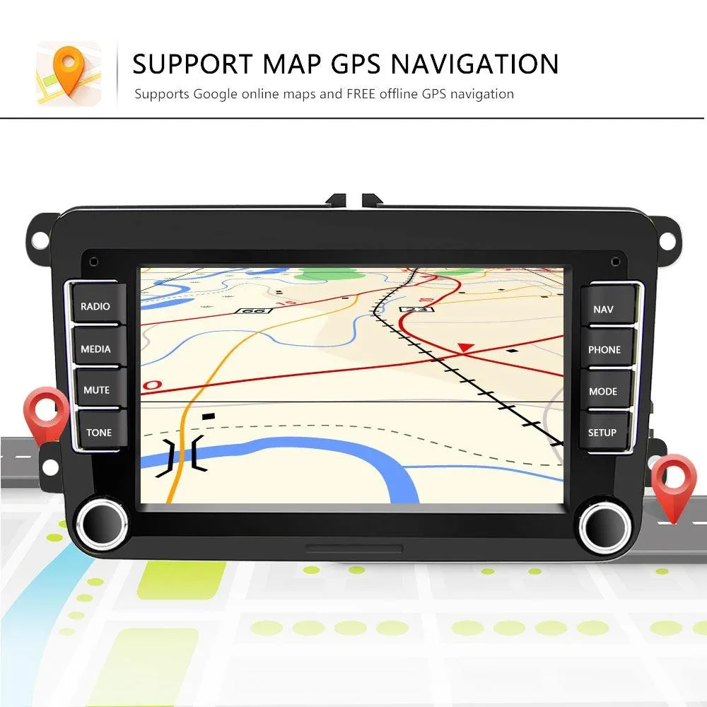 7 Inch Android Car Navigation Player For Volkswagen - 2   32G Wireless Carplay 12 Lights Camera