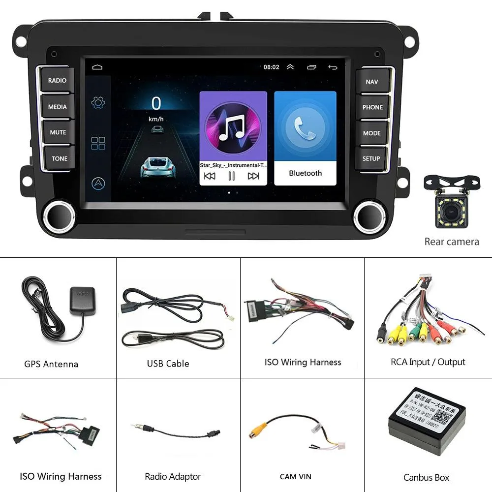 7 Inch Android Car Navigation Player For Volkswagen - 2   32G Wireless Carplay 12 Lights Camera