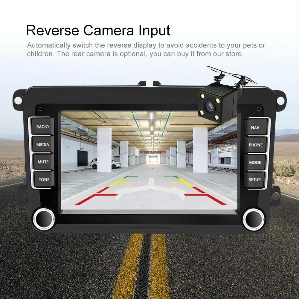 7 Inch Android Car Navigation Player With Wireless Carplay - 1   16G - Fits Volkswagen - 4Lights Camera