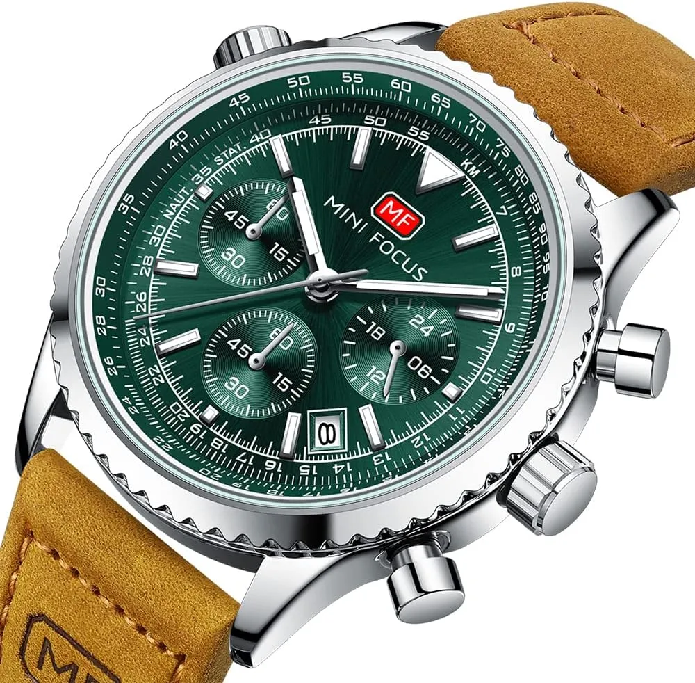 AIMES Mens Watches for Men Casual Chronograph Waterproof Sport Military Watch Analog Quartz Movement Stylish Luxury Dress Wrist Watch Elegant Gift Watch for Men