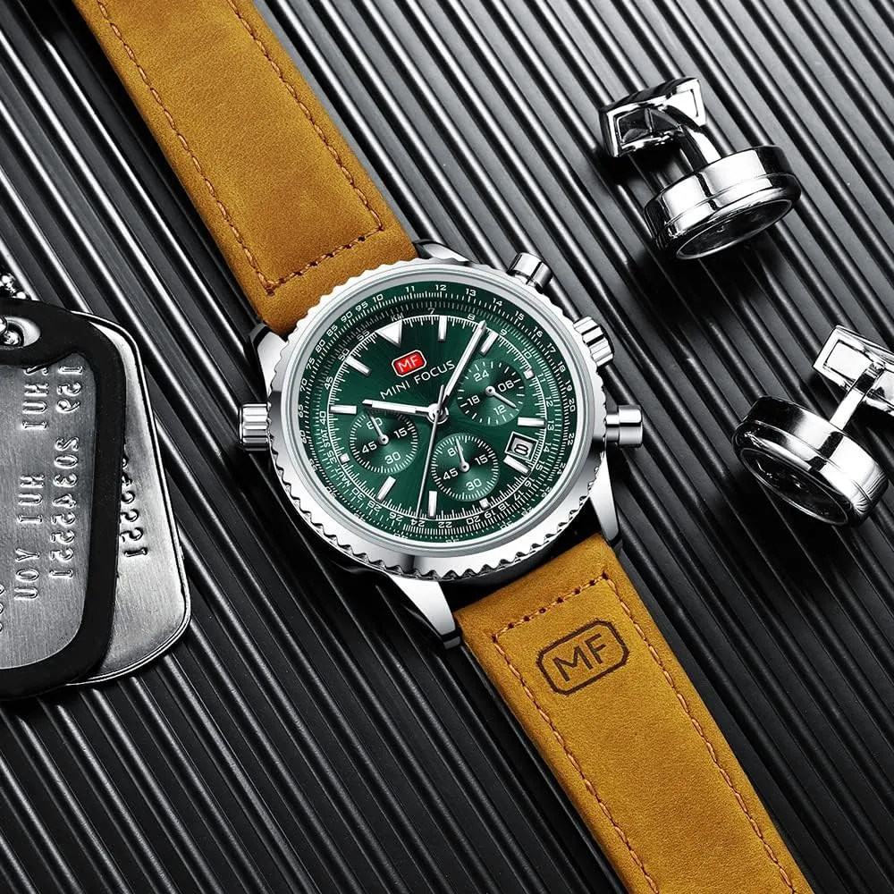 AIMES Mens Watches for Men Casual Chronograph Waterproof Sport Military Watch Analog Quartz Movement Stylish Luxury Dress Wrist Watch Elegant Gift Watch for Men