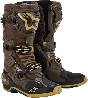 ALPINESTARS Limited Edition Squad '23 Tech 10 Boots - Brown/Gold - US 9 2010020-839-9