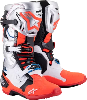 ALPINESTARS Limited Edition Vision Tech 10 Boots - Black/White/Silver/Red - US 11 2010020-1283-11
