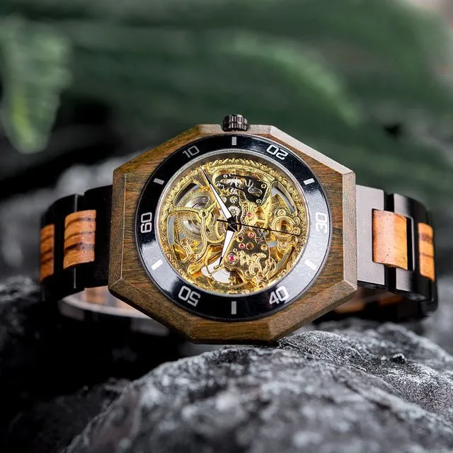 Automatic Mechanical Wood Watch For Men