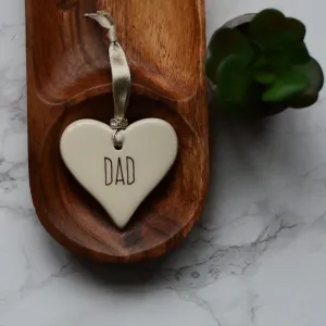 Ceramic Heart Dad with Black ribbon by Dimbleby