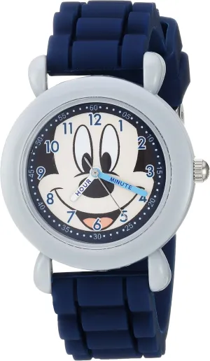 Disney Mickey Mouse Kids' Plastic Time Teacher Analog Quartz Silicone Strap Watch