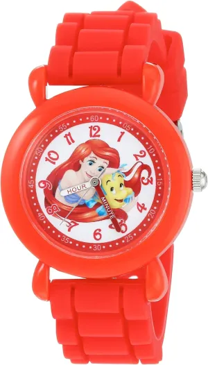 Disney Princess Kids' Plastic Time Teacher Analog Quartz Silicone Strap Watch