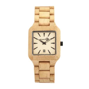 Earth Wood Arapaho Bracelet Watch w/Date - Khaki/Tan