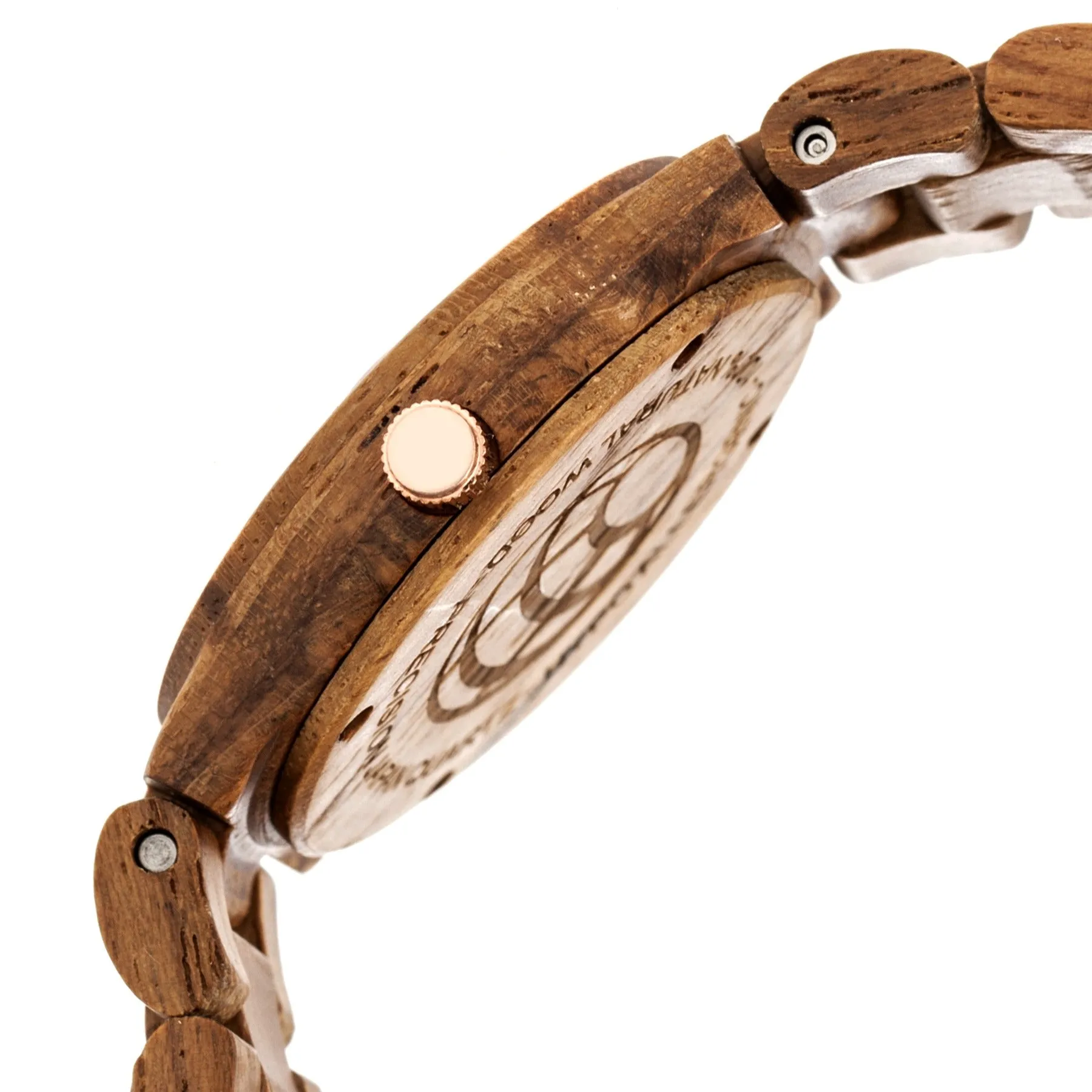 Earth Wood Biscayne Bracelet Watch w/Date - Brown