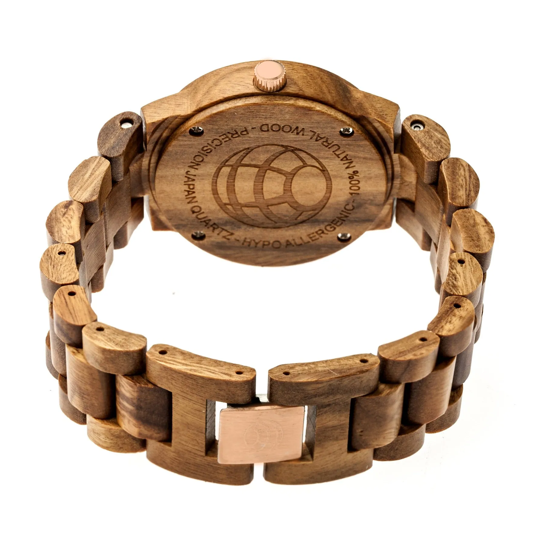 Earth Wood Biscayne Bracelet Watch w/Date - Brown