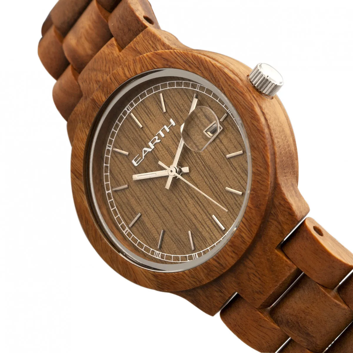 Earth Wood Biscayne Bracelet Watch w/Date - Olive