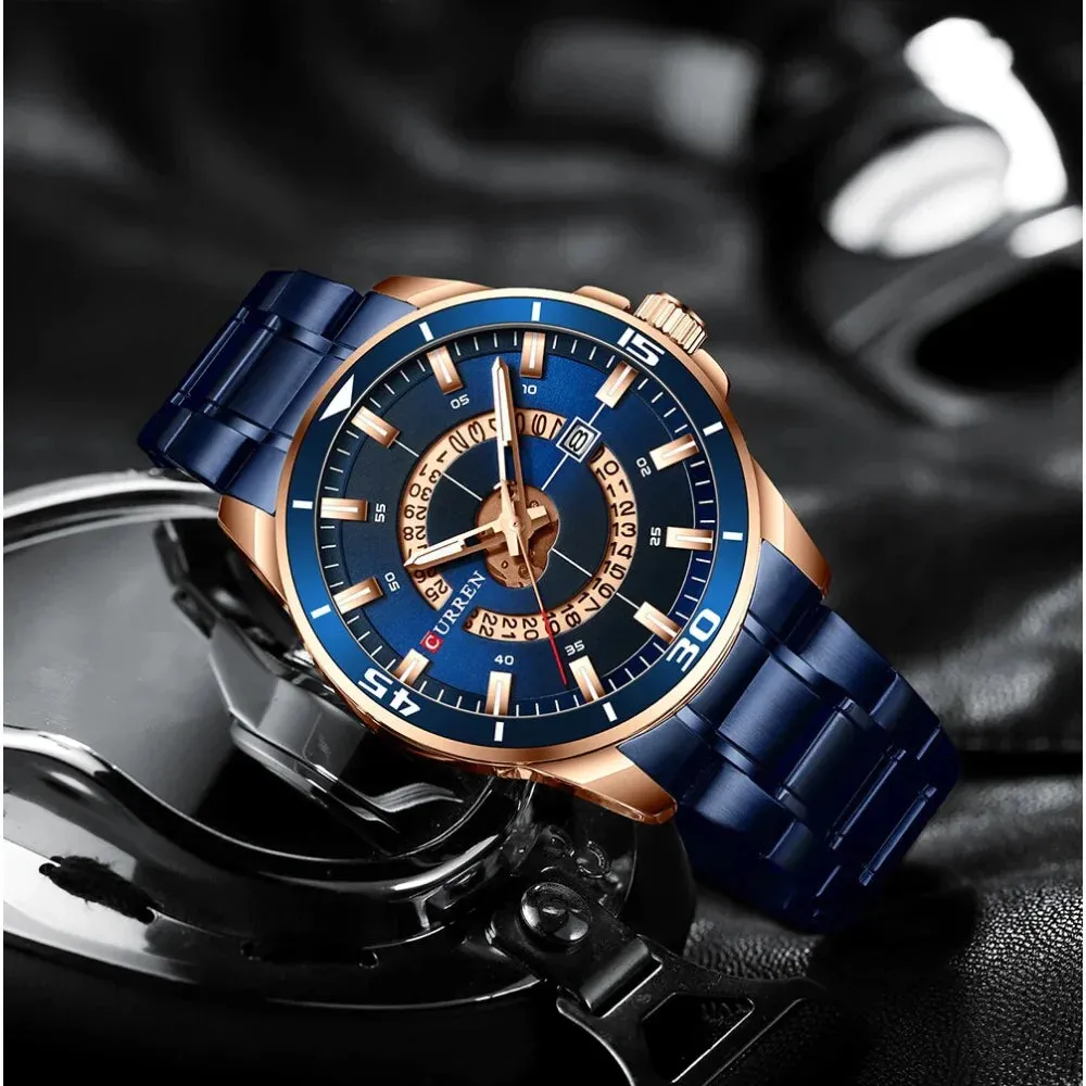 Fashion Design Stainless Steel Quartz Wristwatch with Date for Men