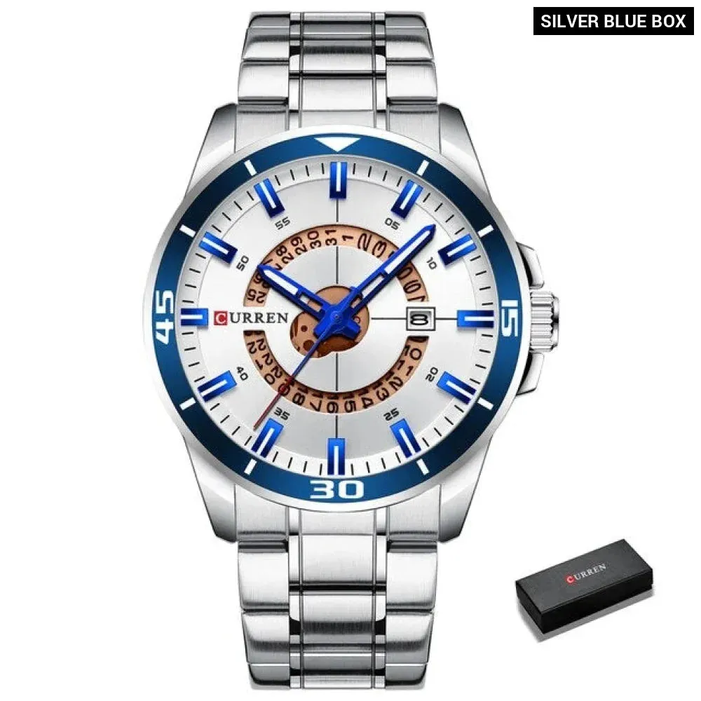 Fashion Design Stainless Steel Quartz Wristwatch with Date for Men
