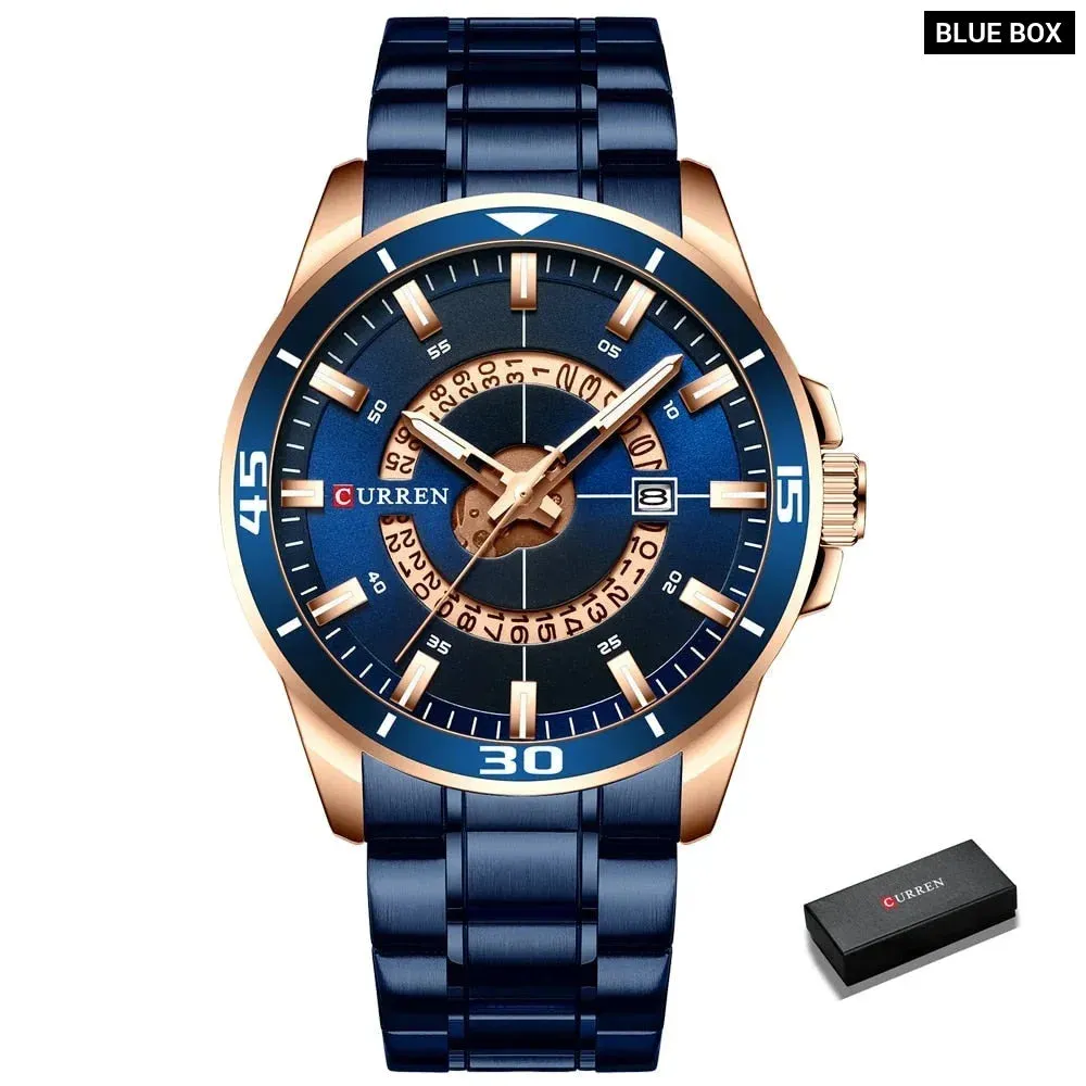 Fashion Design Stainless Steel Quartz Wristwatch with Date for Men