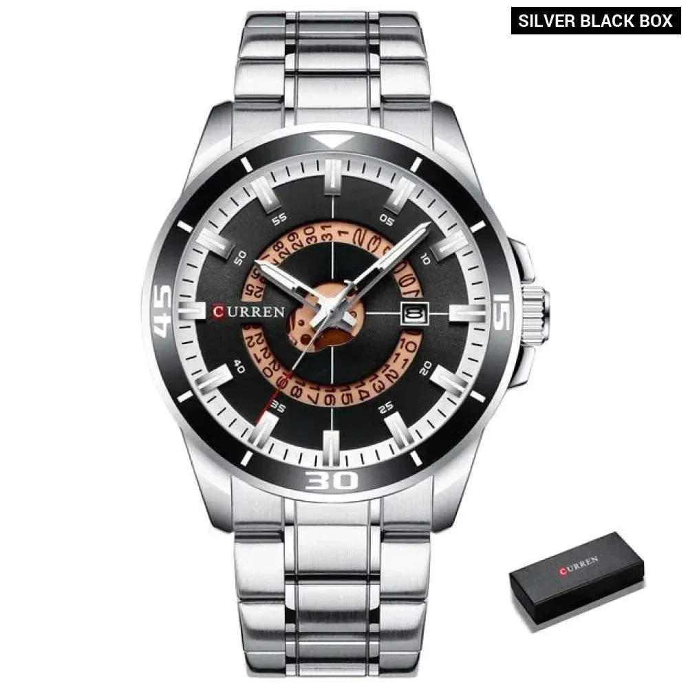 Fashion Design Stainless Steel Quartz Wristwatch with Date for Men