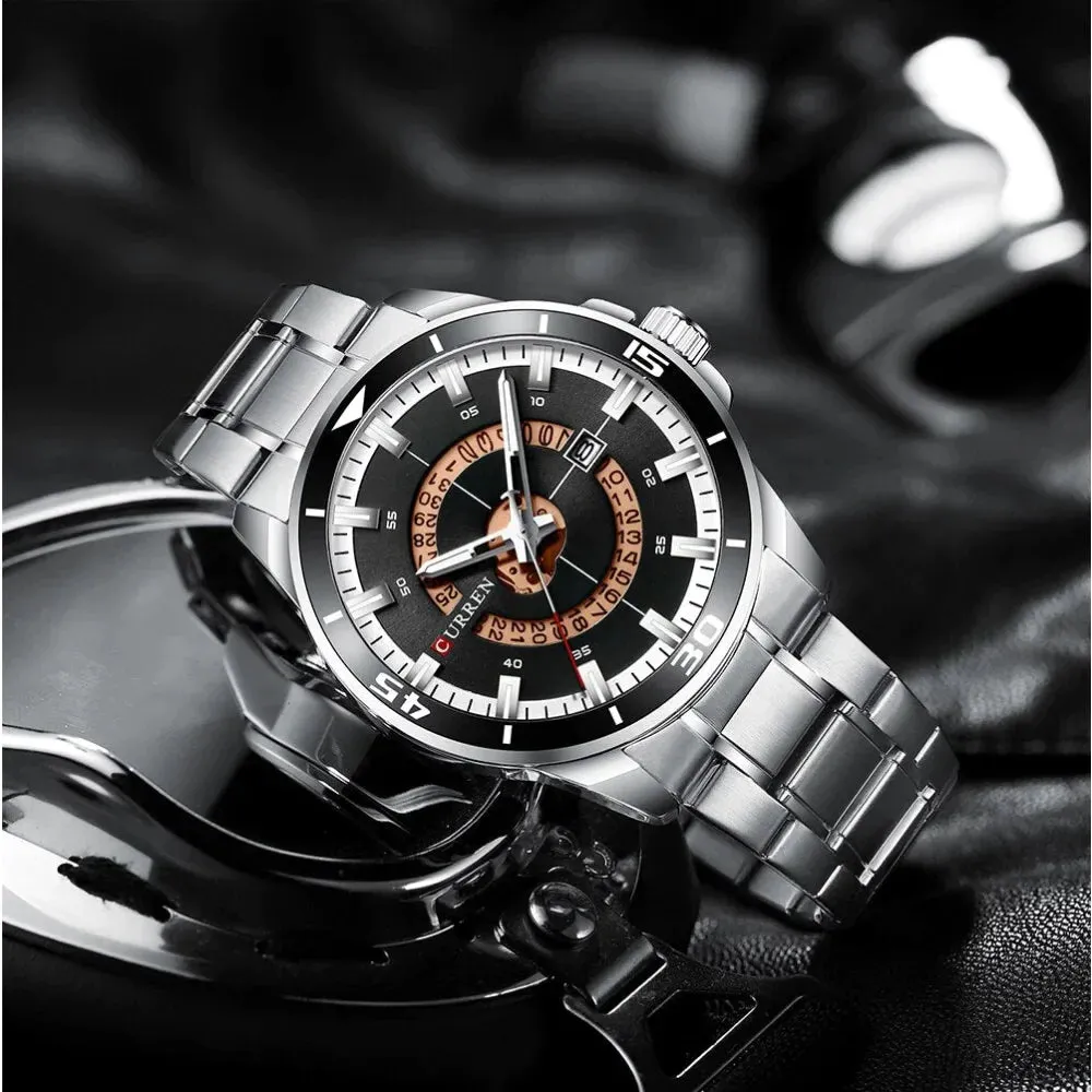 Fashion Design Stainless Steel Quartz Wristwatch with Date for Men