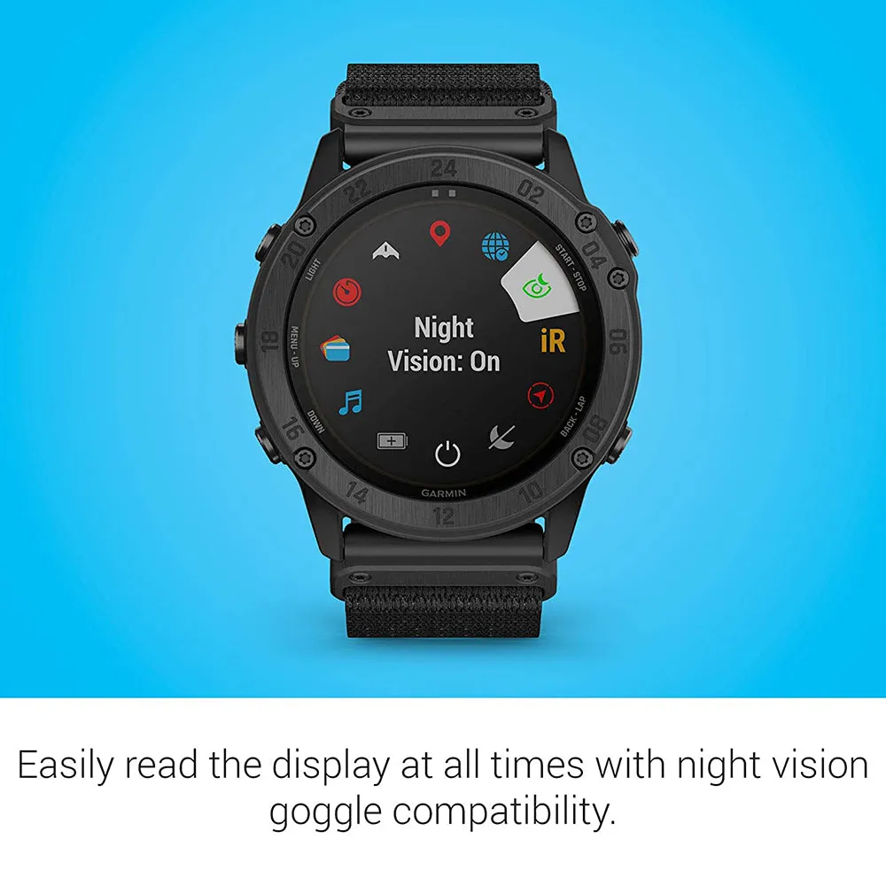Garmin tactix Black Nylon Band Solar Edition Applied Ballistics Delta Military GPS Smart Watch - 010-02357-50
