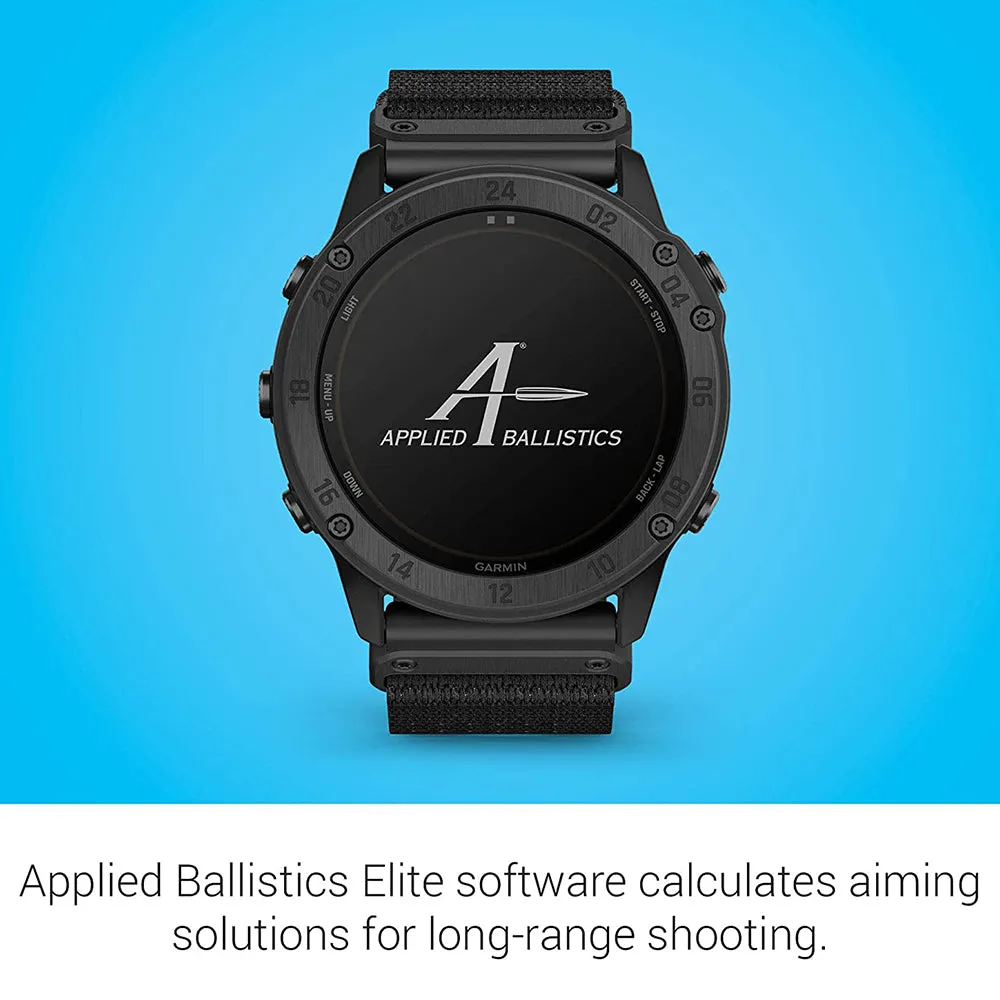 Garmin tactix Black Nylon Band Solar Edition Applied Ballistics Delta Military GPS Smart Watch - 010-02357-50