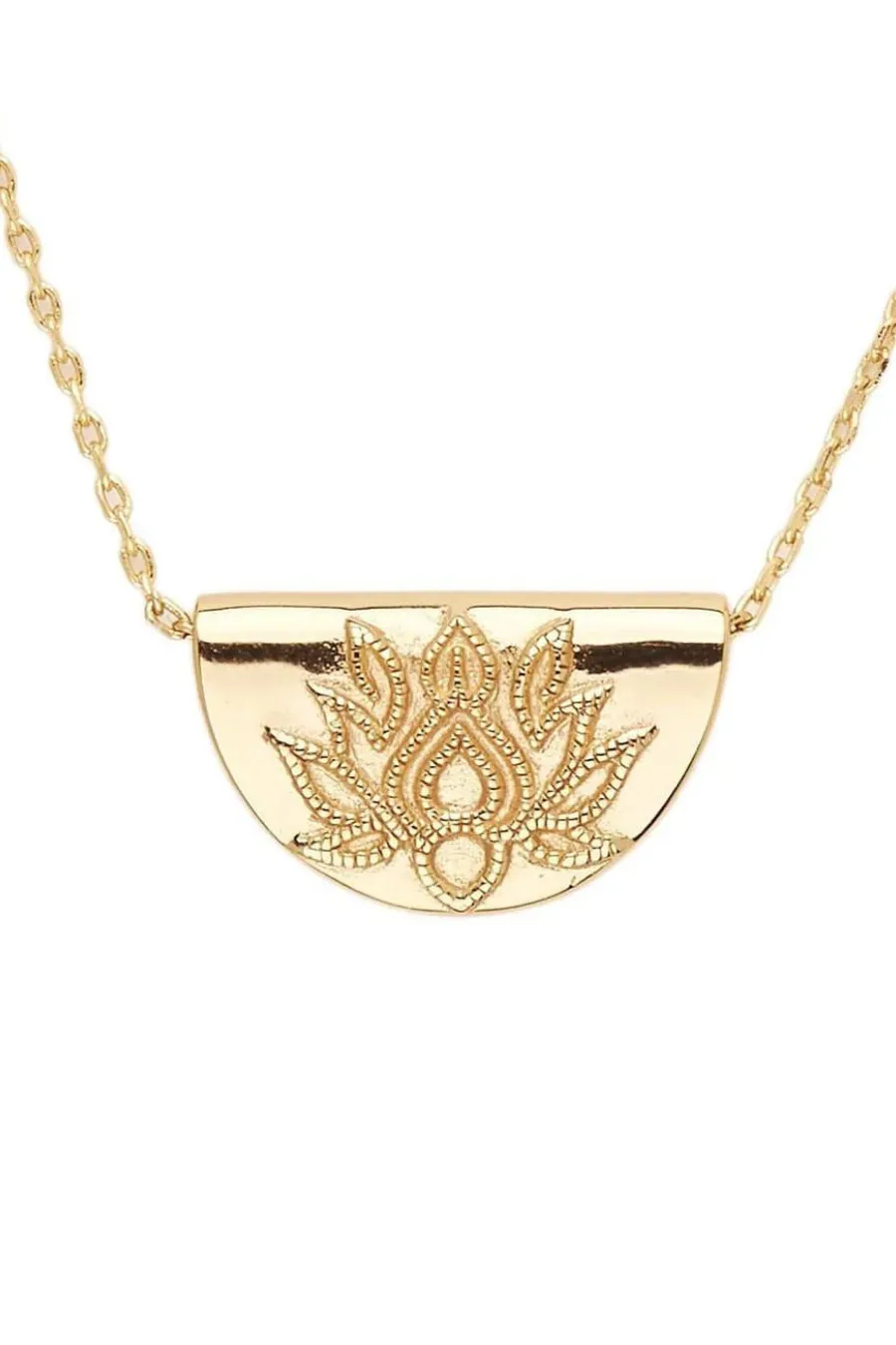 Gold Lotus Short Necklace