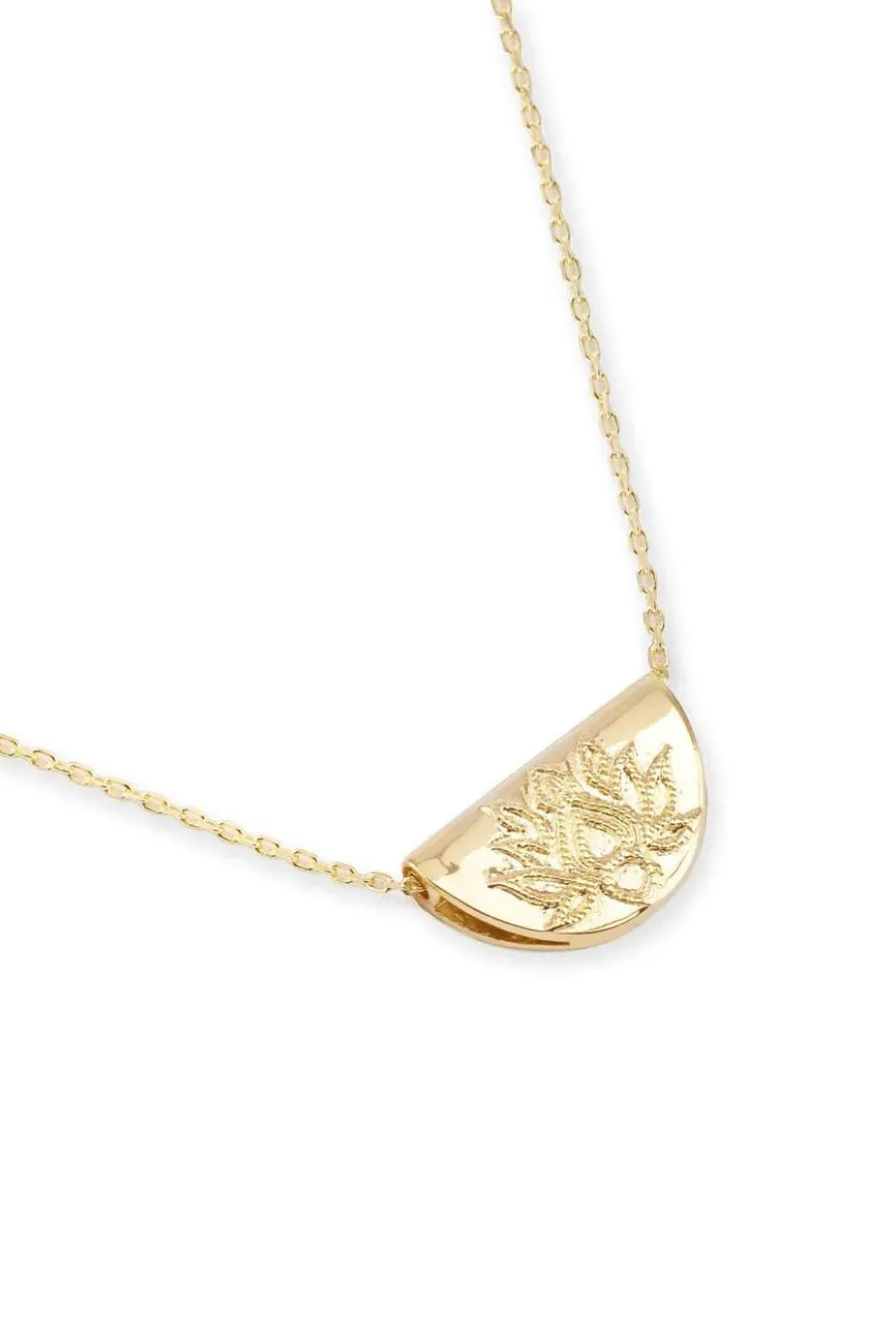 Gold Lotus Short Necklace