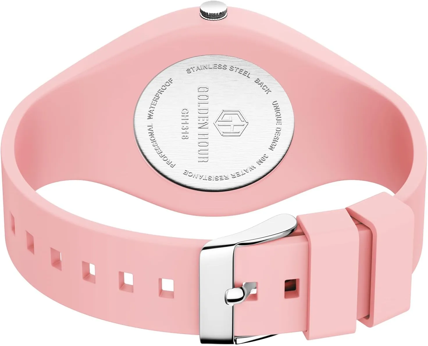 GOLDEN HOUR Waterproof Sports Analog Unisex Watches for Nurse Medical Professionals, Students - Military Time Glowing Easy to Read Dial, Jelly Silicone Strap