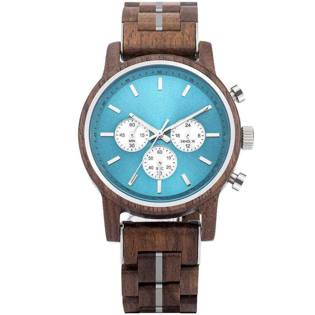 Men's Waterproof Leisure Sports Wood Watch