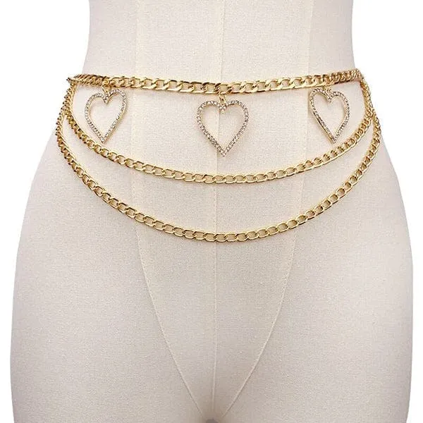 Peach Heart Waist Chain