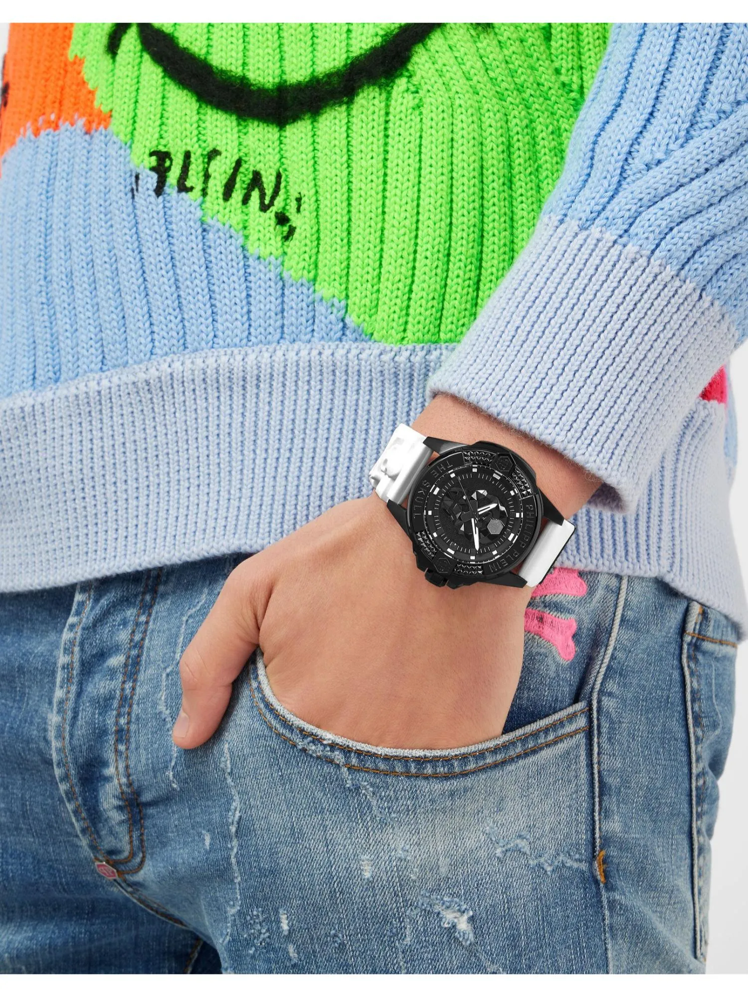 Philipp Plein Men 44 mm Size Black Dial Analog Watch - PWAAA2624