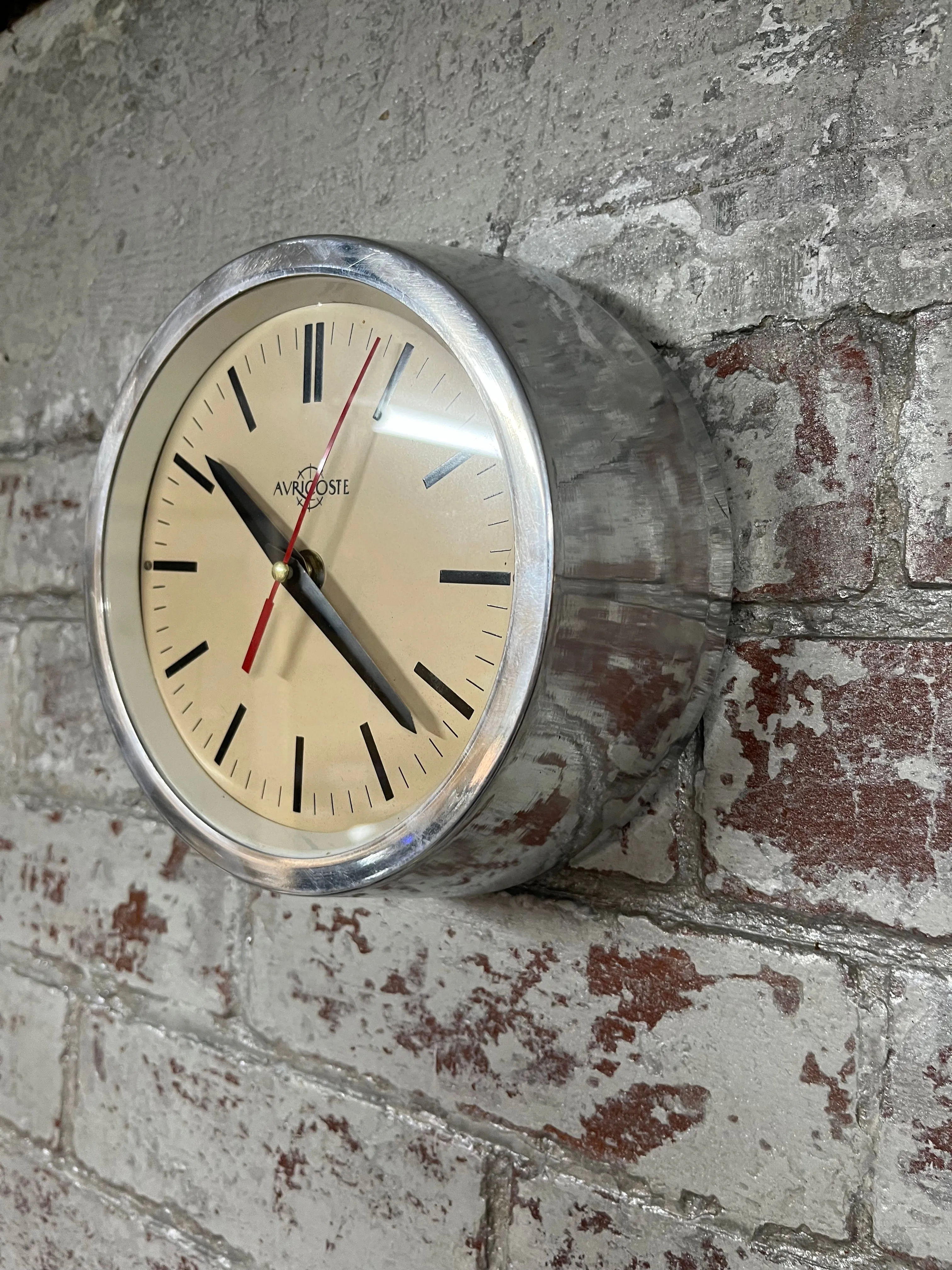 Small Avricoste Aluminium Ship Clock