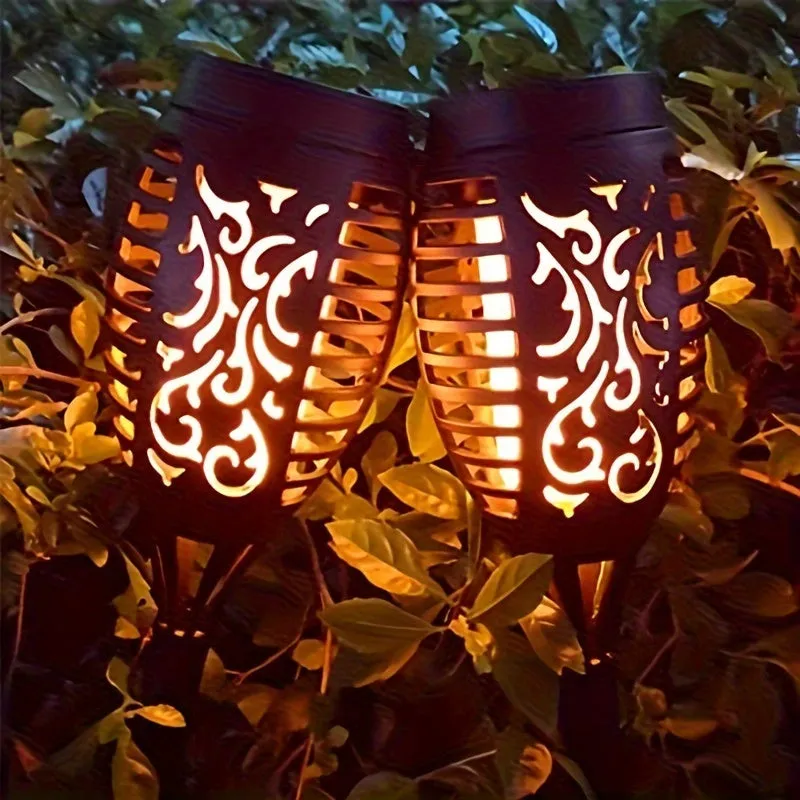 Solar Torch Lights 2/4/6/8pcs Set - Waterproof LED Garden Decor, Landscape & Pathway Lighting for Patio, Yard - Festive Outdoor Ambiance for Christmas & Halloween