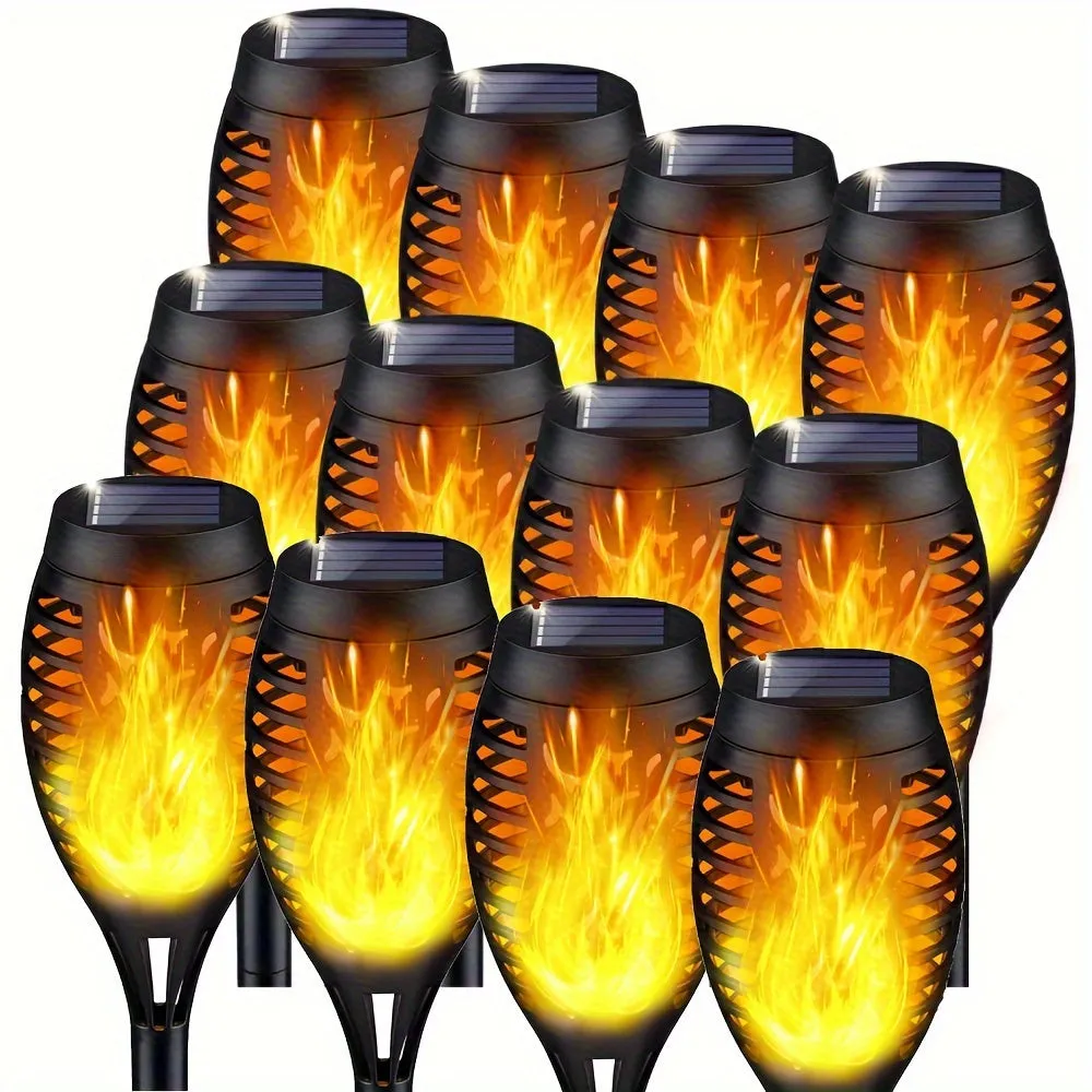 Solar Torch Lights 2/4/6/8pcs Set - Waterproof LED Garden Decor, Landscape & Pathway Lighting for Patio, Yard - Festive Outdoor Ambiance for Christmas & Halloween