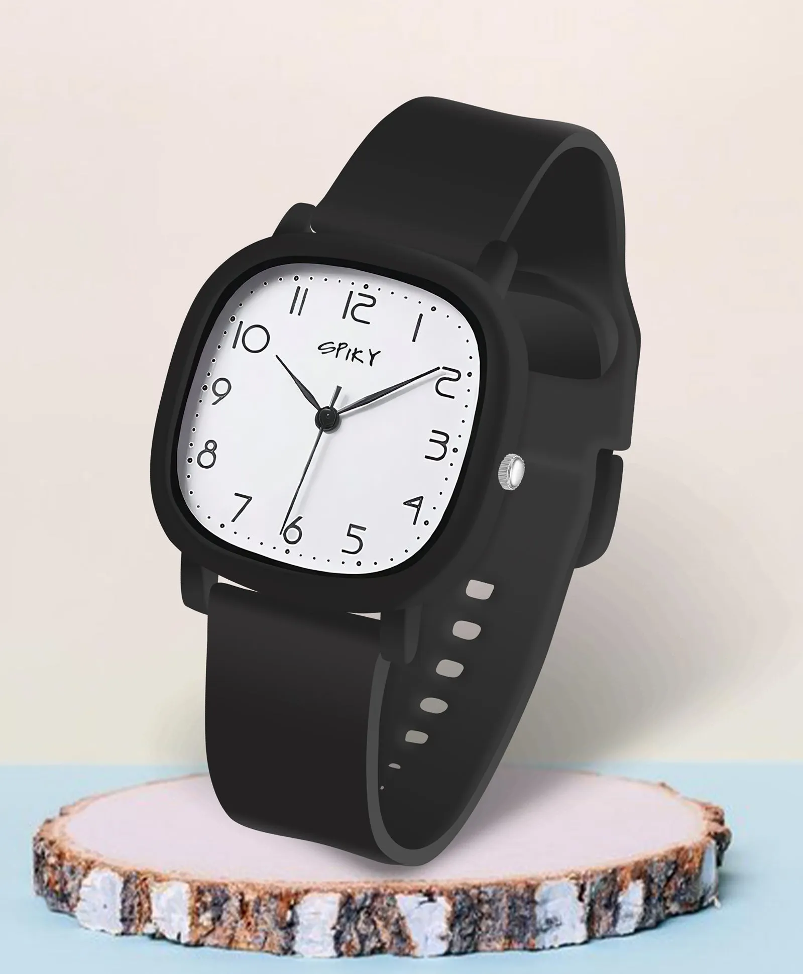 Spiky Eva19 Square Analog Watch for Kids - Red