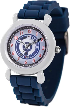 Star Wars The Mandalorian Kids' Plastic Time Teacher Analog Quartz Silicone Strap Watch