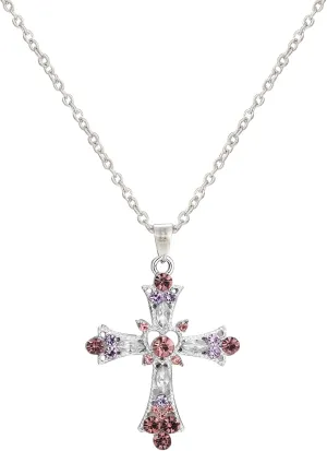 Sweet and Cool Style Spicy Cross Necklace, Women's Diamond Studded Necklace Design