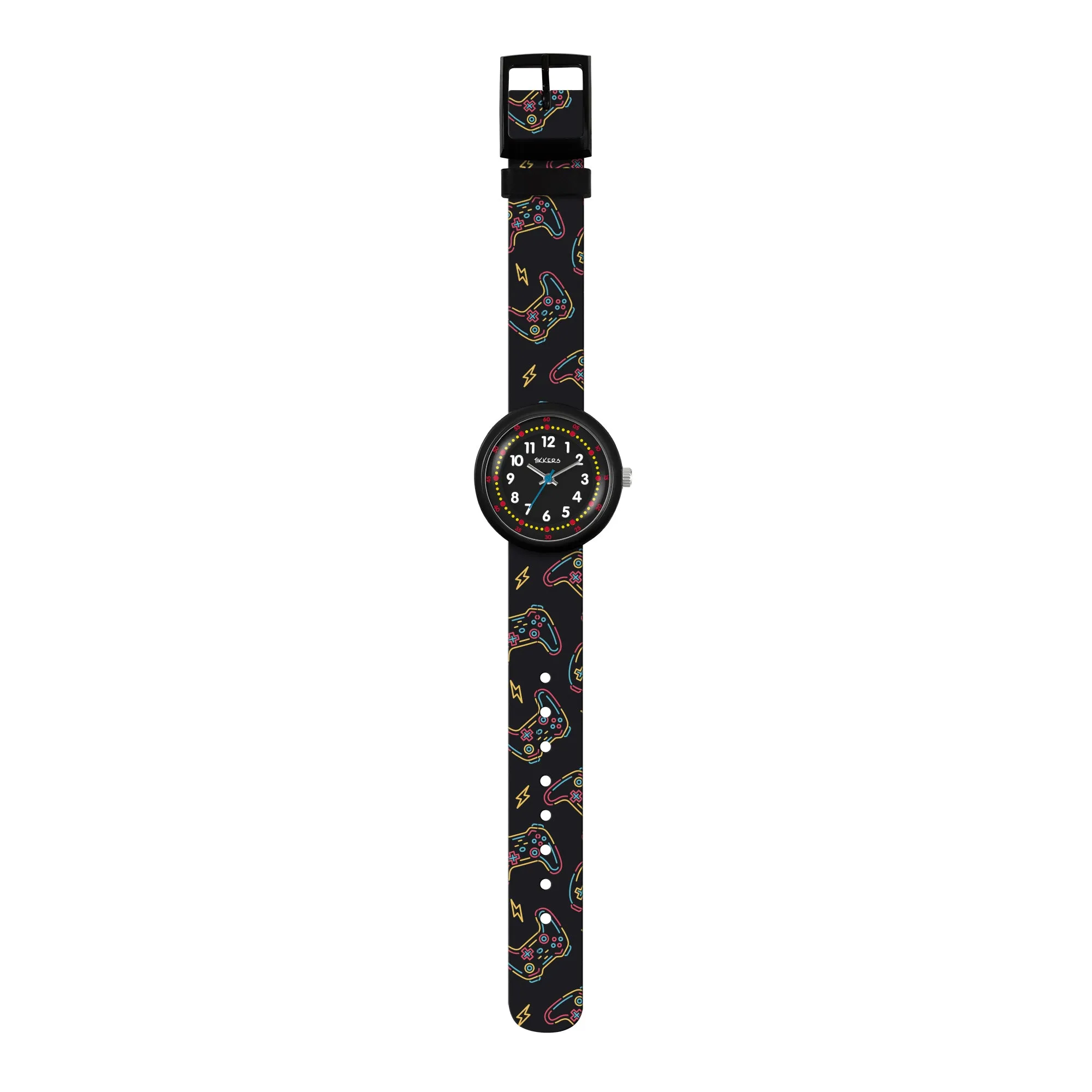 Tikkers Black Gaming Silicone Strap Watch ATK1103