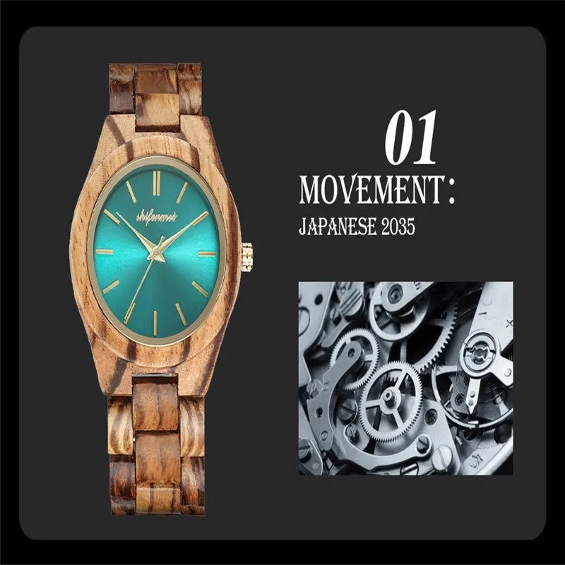 Wooden Quartz Watch With Steel Buckle