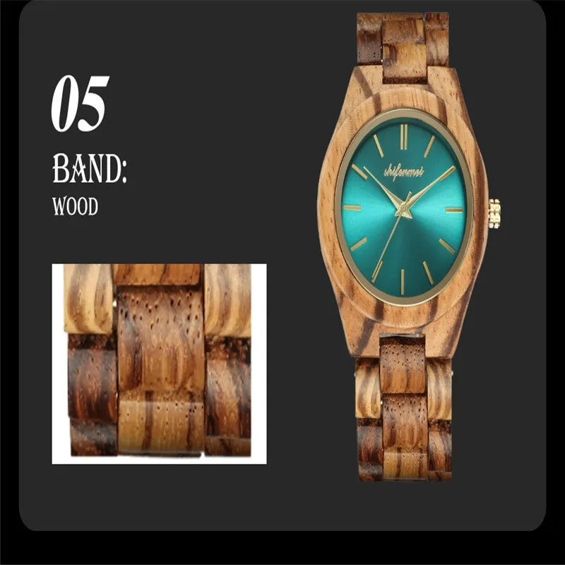 Wooden Quartz Watch With Steel Buckle