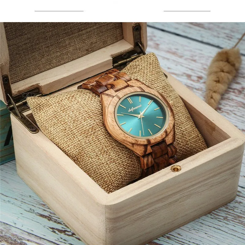 Wooden Quartz Watch With Steel Buckle